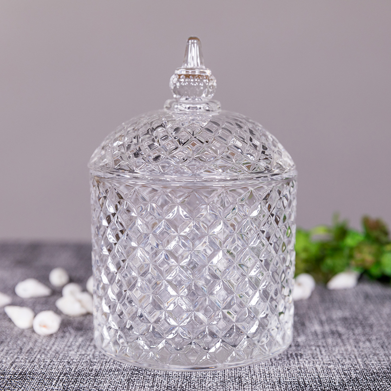 Candle supplier customized glass candle holder vessel personalized with lid in different sizes and colors